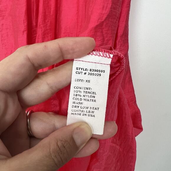 Cut Loose SZ XS Neon Pink Faux Wrap Dress Tie Tencel Rayon Lightweight Lagenlook - Picture 3 of 8